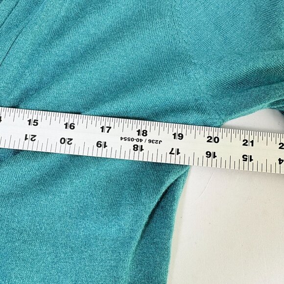 Soft Surroundings Accordion Pleat Cardigan Size XL Teal Green V Neck Silk NWT - Picture 8 of 10